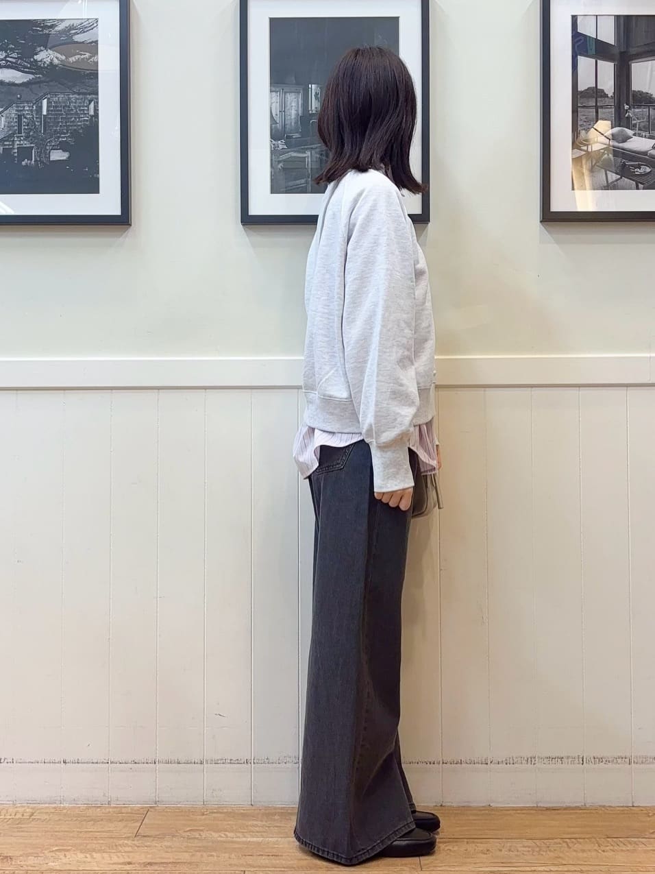 えぬさんの「SHOO･LA･RUE｜【SHOO・LA・RUE DENIM/S-LL】体型カバーにも バギーデニムワイドパンツ」を使ったコーディネート