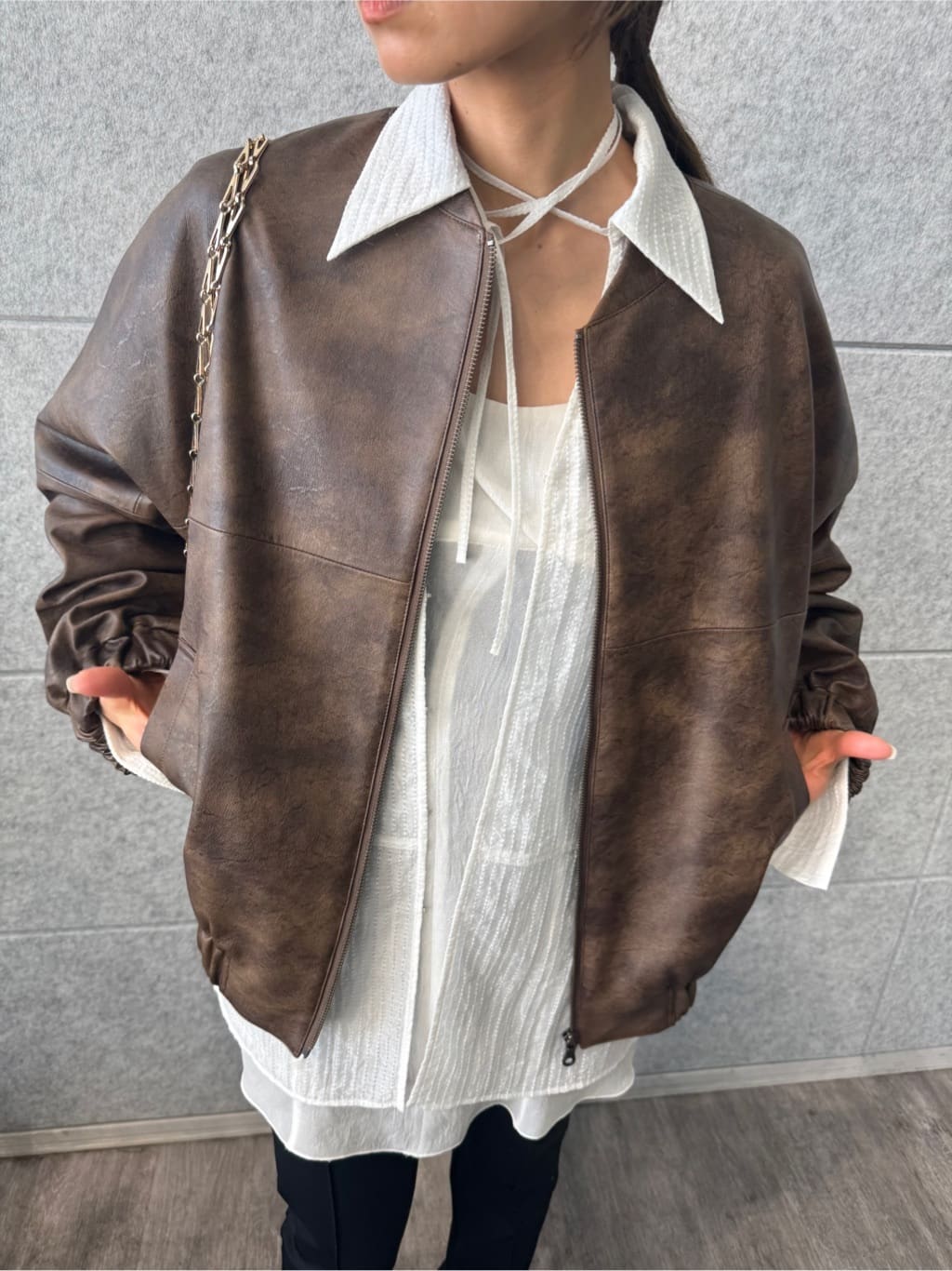 designer yukaさんの「CODE A｜【Re】grain zip over blouson」を使ったコーディネート