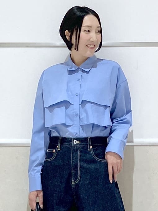eriko さんの「Dessin｜【洗える】フリルシャツブラウス」を使ったコーディネート