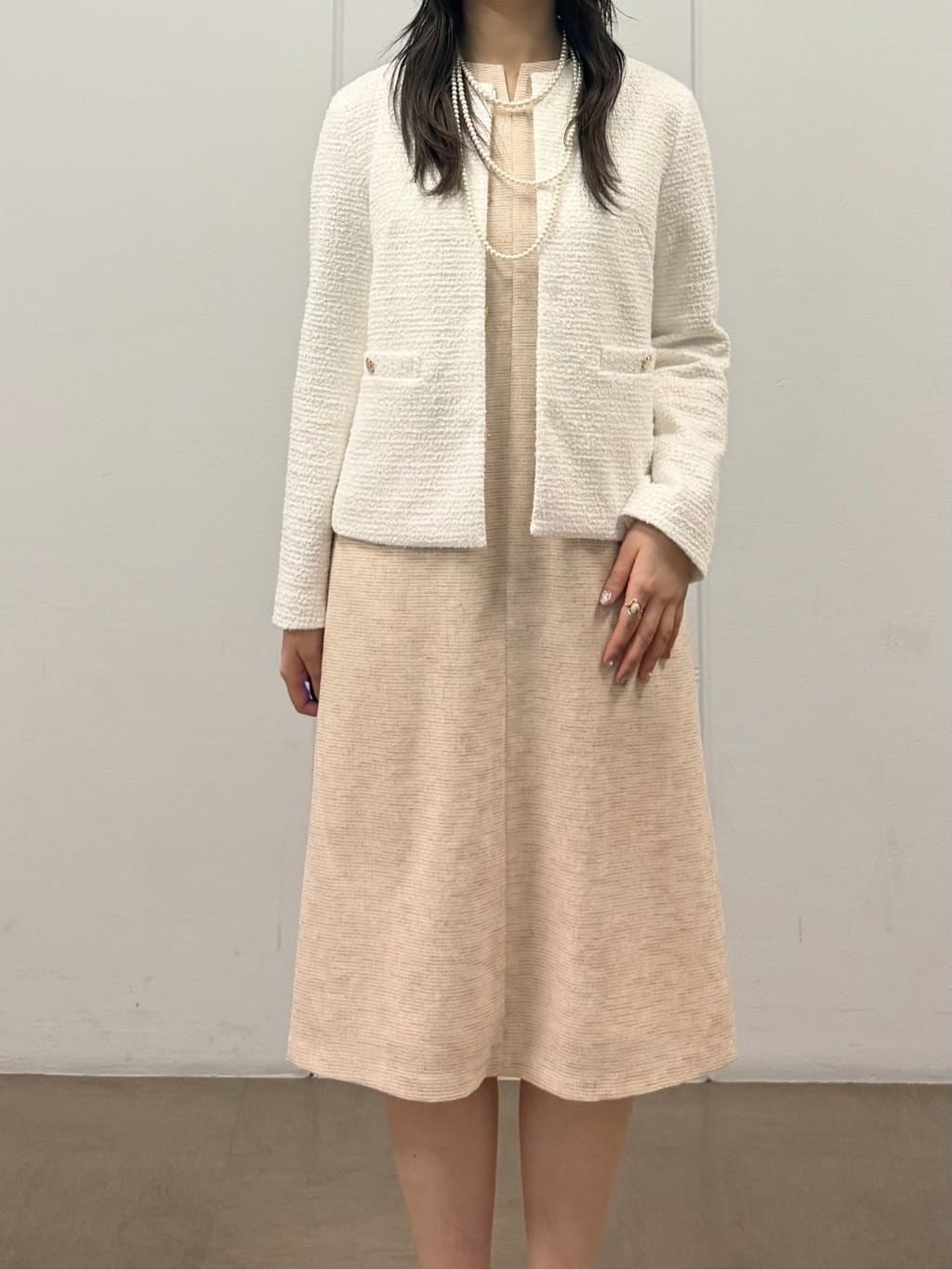 mizukiさんの「INDIVI｜【セレモニー／洗える】ミックスツイードライトジャケット」を使ったコーディネート