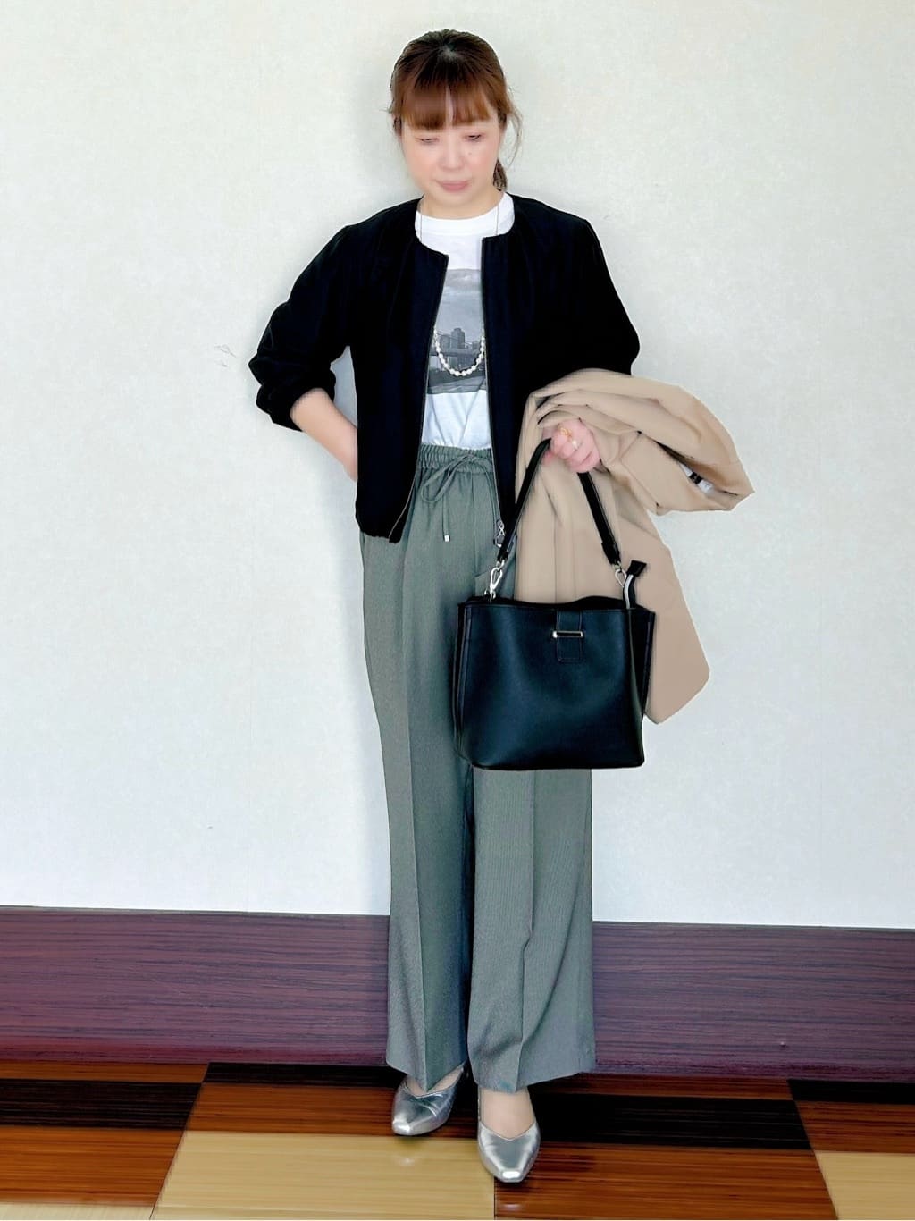 ひーさんの「Reflect｜【ライトアウター／ゆったり羽織れる／気軽な羽織りに◎】ライトブルゾン」を使ったコーディネート