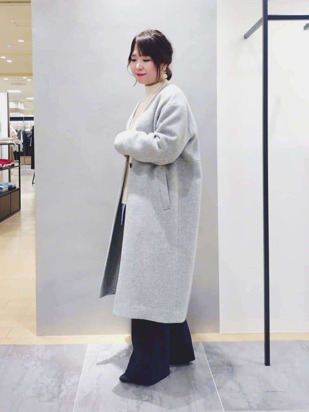 TOMOMIさんの「INDIVI｜【褒められパンツ／ウール混】ウォームウール ワイドパンツ」を使ったコーディネート