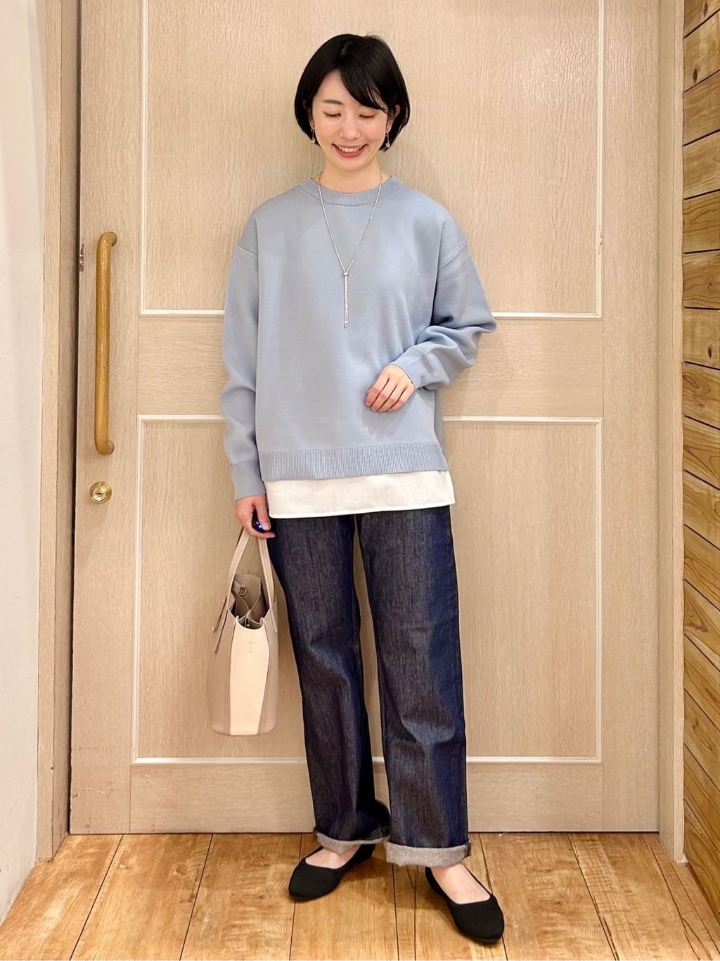 ちぐささんの「SHOO･LA･RUE｜【2WAY】上品に輝く ダイヤレーンネックレス」を使ったコーディネート