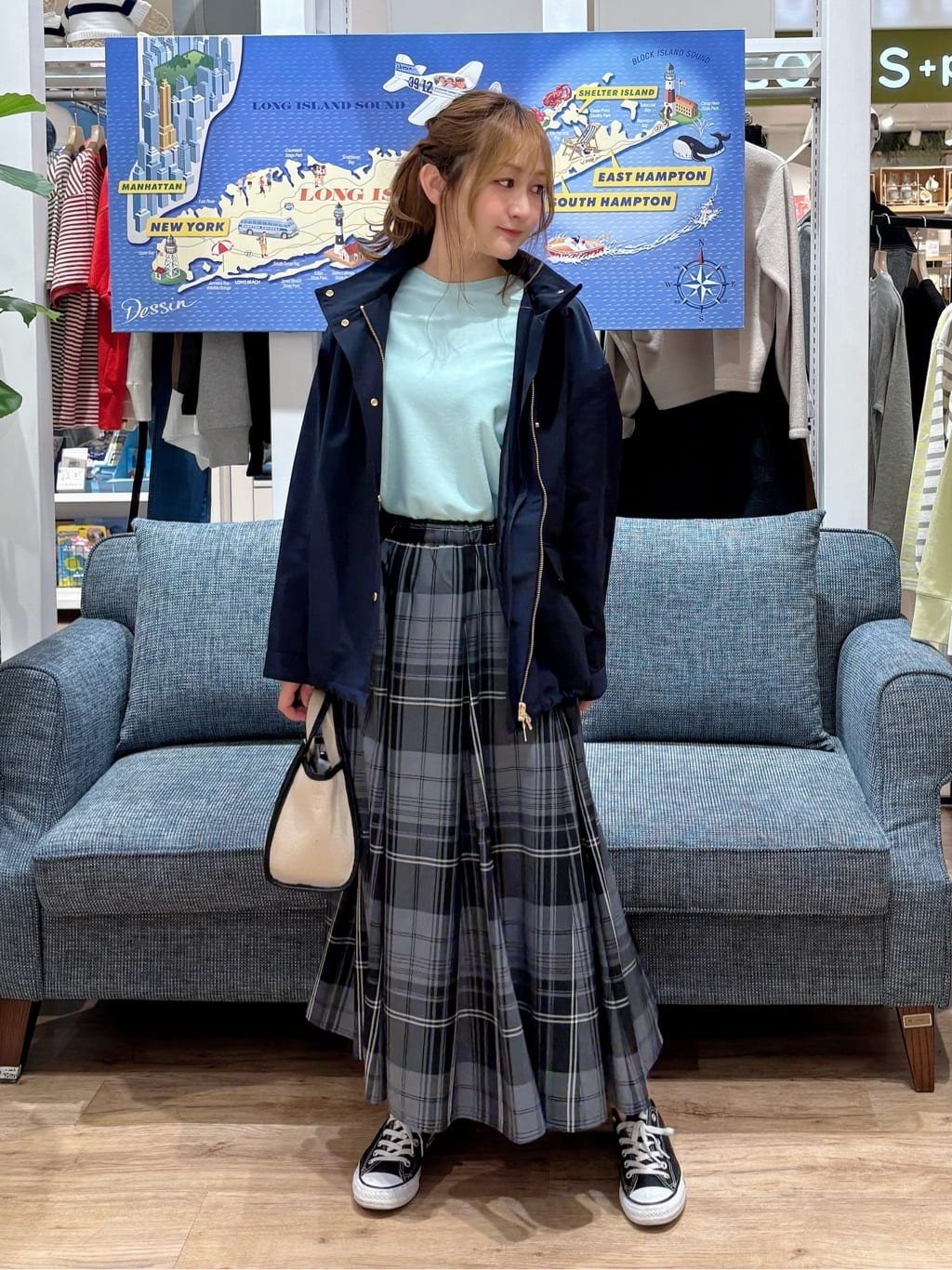 yuinaさんの「Dessin｜【洗える】後ろボタンニットプルオーバー七分袖」を使ったコーディネート