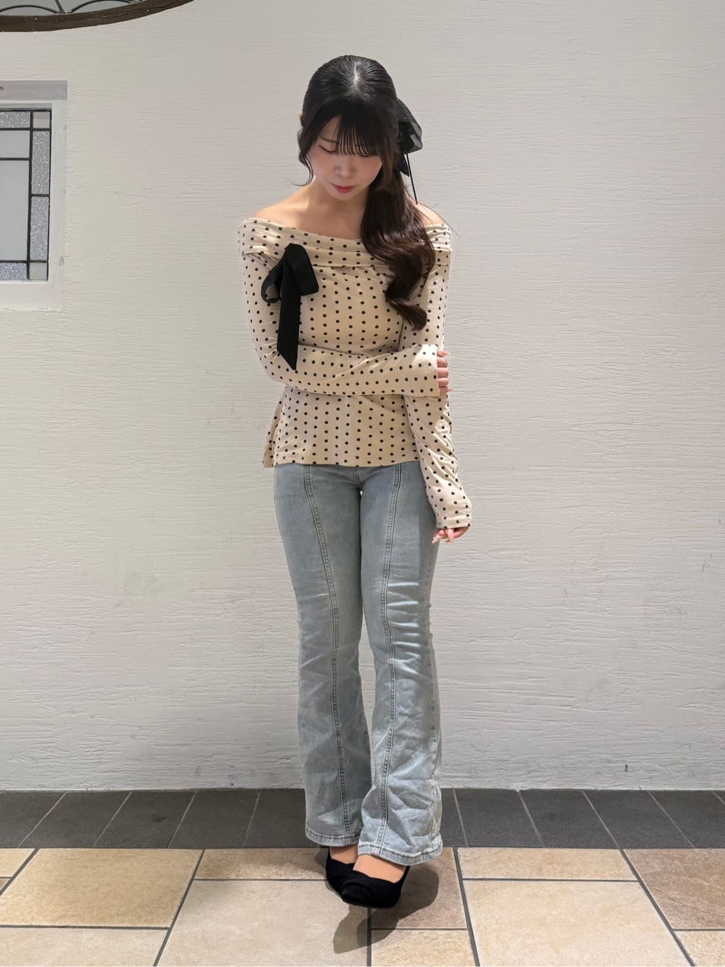 Nさんの「ESPERANZA｜クロスシフォンリボンパンプス」を使ったコーディネート