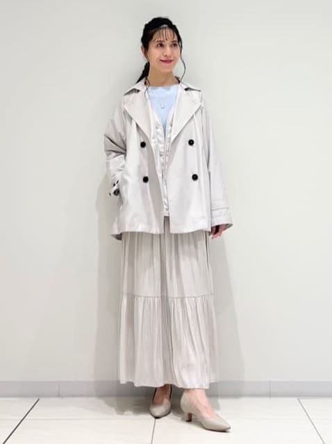 kayoさんの「INDIVI｜【撥水／UVケア／2WAY】超軽量ライナー付ライトトレンチコート」を使ったコーディネート