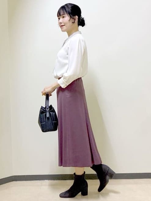  beni_gingerさんの「Reflect｜【通勤】スエードライクフレアスカート」を使ったコーディネート