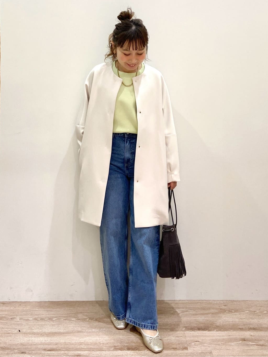 risayanさんの「OPAQUE.CLIP｜フォルムスリーブミドルコート【洗濯機OK】」を使ったコーディネート