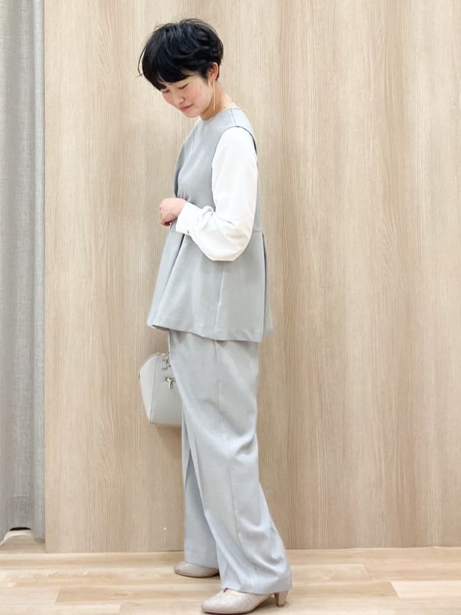 Keiさんの「grove｜【マシンウォッシュ/防シワ/S-3L】着回しできるカセット服ワイドパンツ」を使ったコーディネート