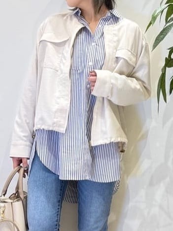 misakiさんの「SHOO･LA･RUE｜【SHOO・LA・RUE DENIM】毎日使いたくなる ストレッチデニムスキニーパンツ」を使ったコーディネート
