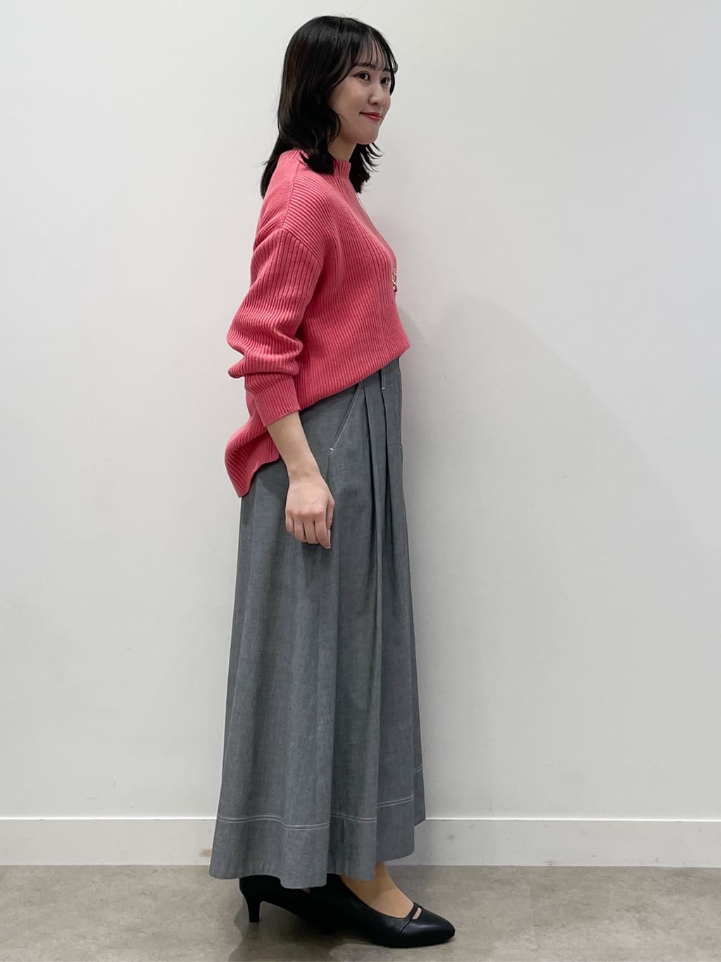 yukariさんの「Reflect｜【腰周りカバー／長め丈】モックネックニットプルオーバー」を使ったコーディネート