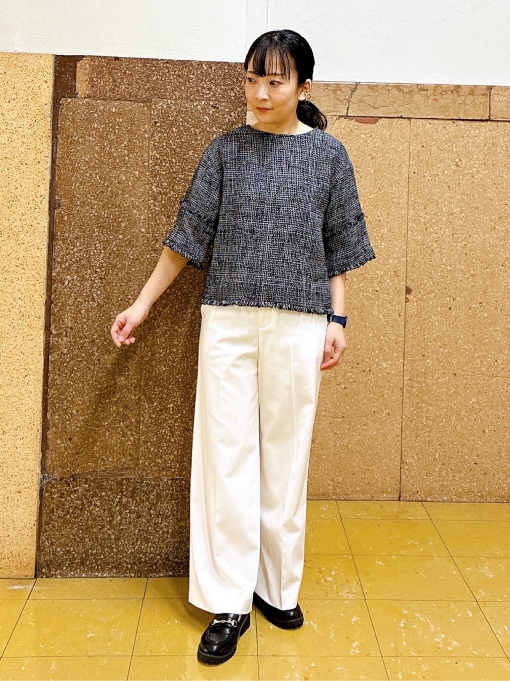 hattoriさんの「INDIVI｜【新作褒められパンツ】快温ワイドパンツ」を使ったコーディネート