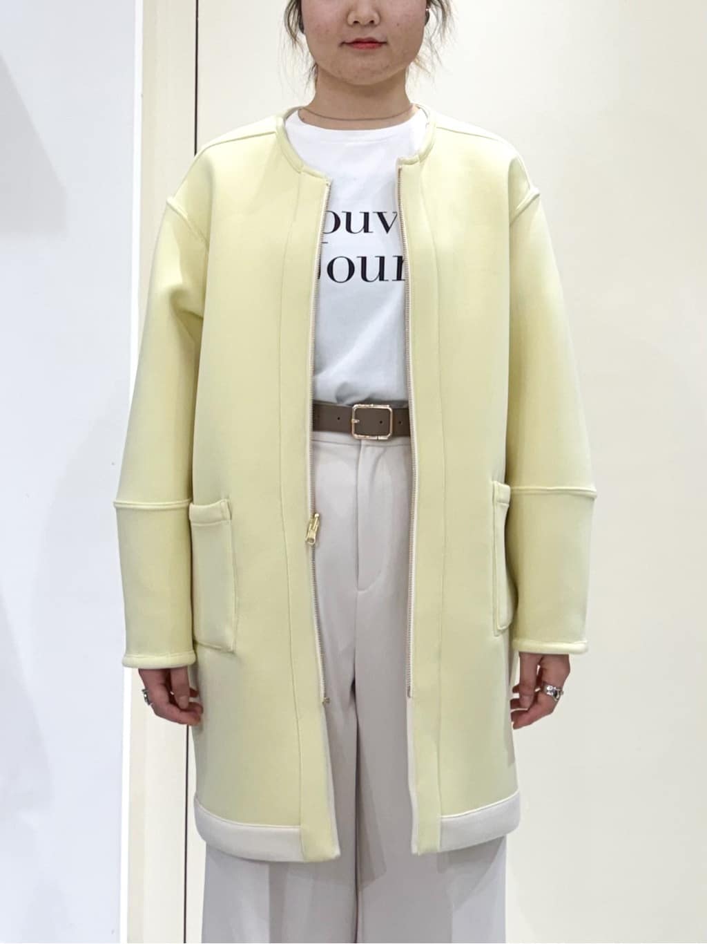 sayaさんの「OPAQUE.CLIP｜リバーシブル配色ノーカラーコート【洗濯機OK】」を使ったコーディネート