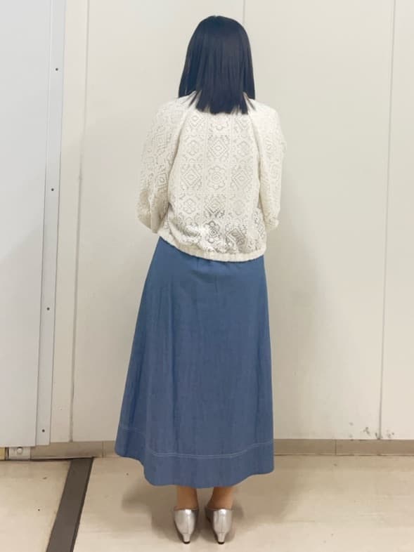 Rihoさんの「Reflect｜【セットアップ可】ジップアップレースショートブルゾン」を使ったコーディネート