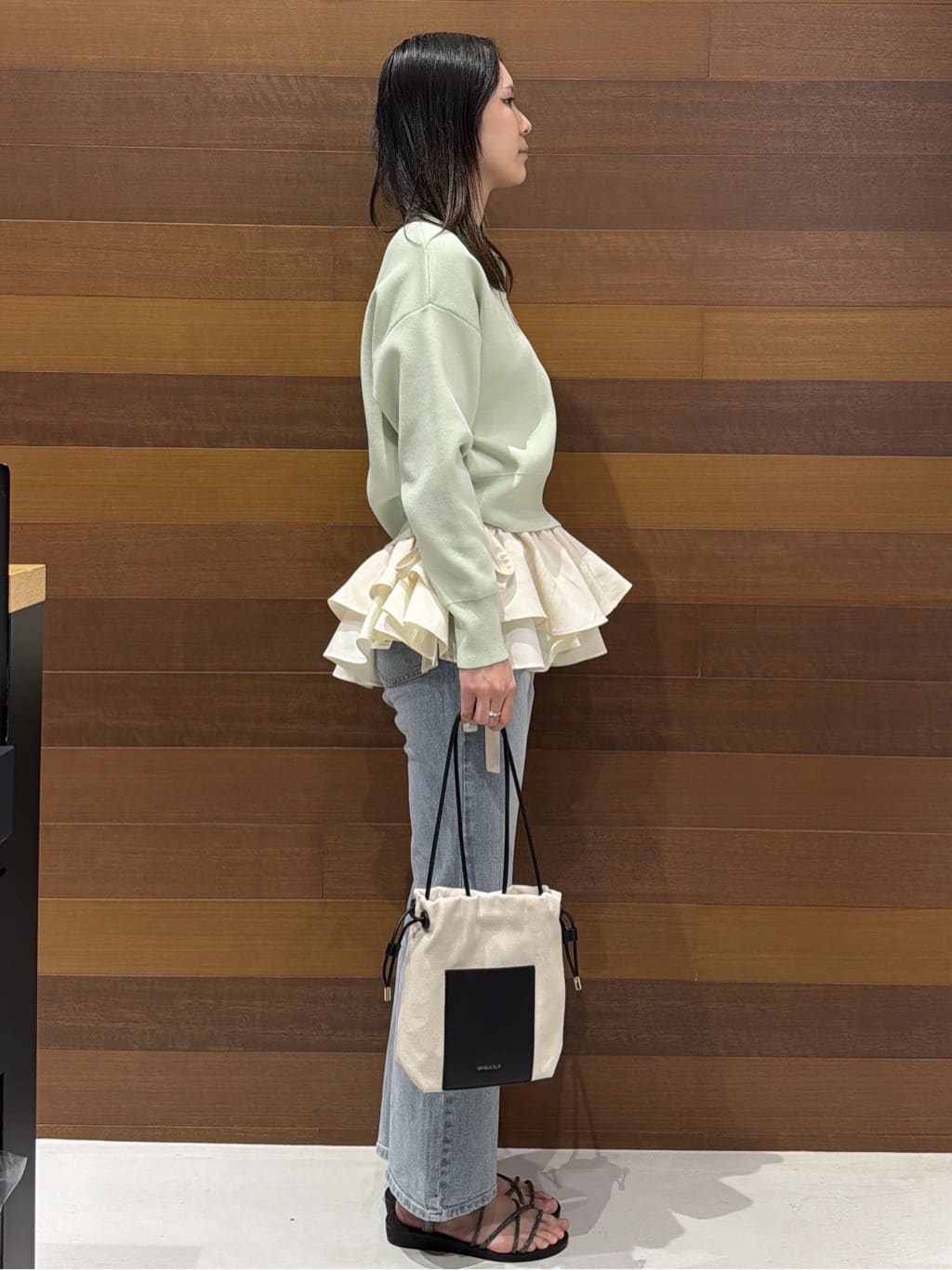 さやさんの「OPAQUE.CLIP｜ハーフZIP刺繍ロゴニット【洗濯機OK】」を使ったコーディネート