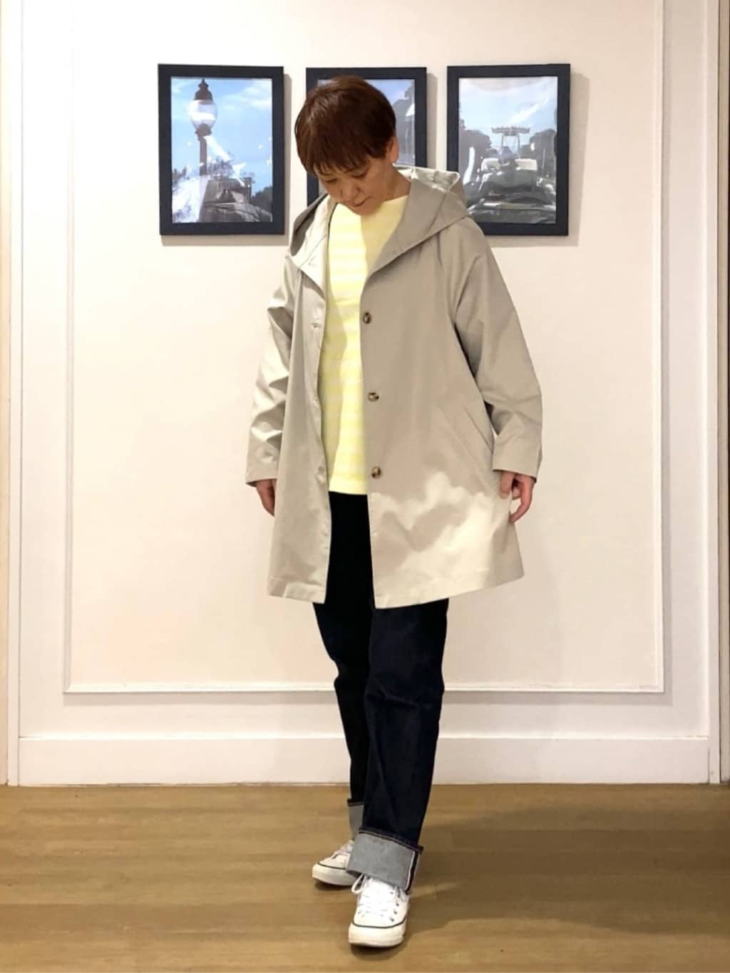 Hiroさんの「Dessin｜【洗える】フードトレンチコート」を使ったコーディネート
