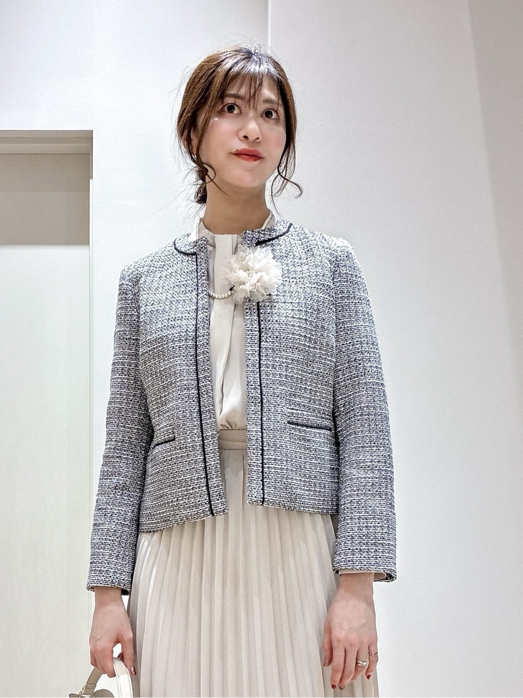 もんちゃんさんの「OPAQUE.CLIP｜《通勤対応》ジョーゼットプリーツワンピース【洗濯機OK】」を使ったコーディネート