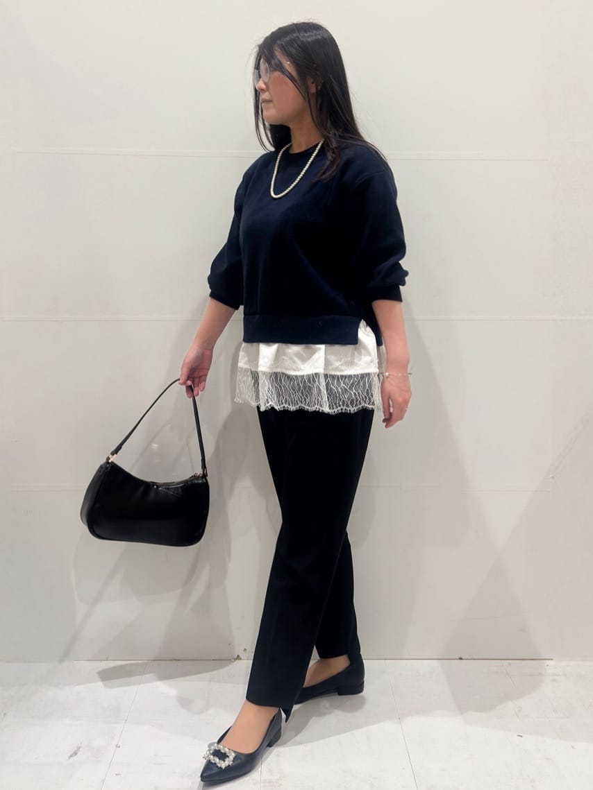 Minさんの「OPAQUE.CLIP｜裾レースドッキングニット」を使ったコーディネート