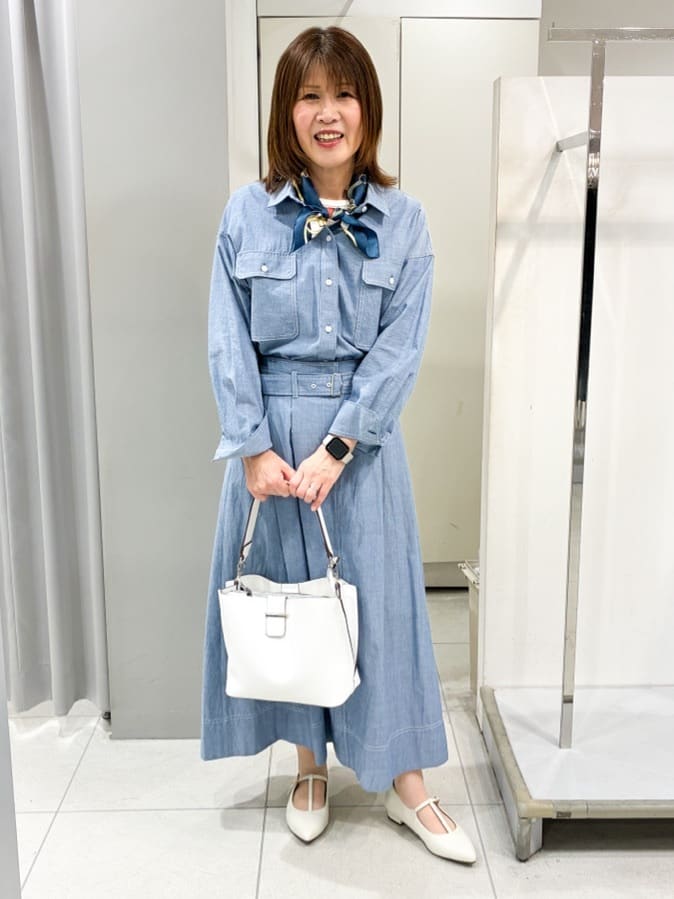 たみちゃんさんの「Reflect｜ダンガリータックフレアスカート」を使ったコーディネート