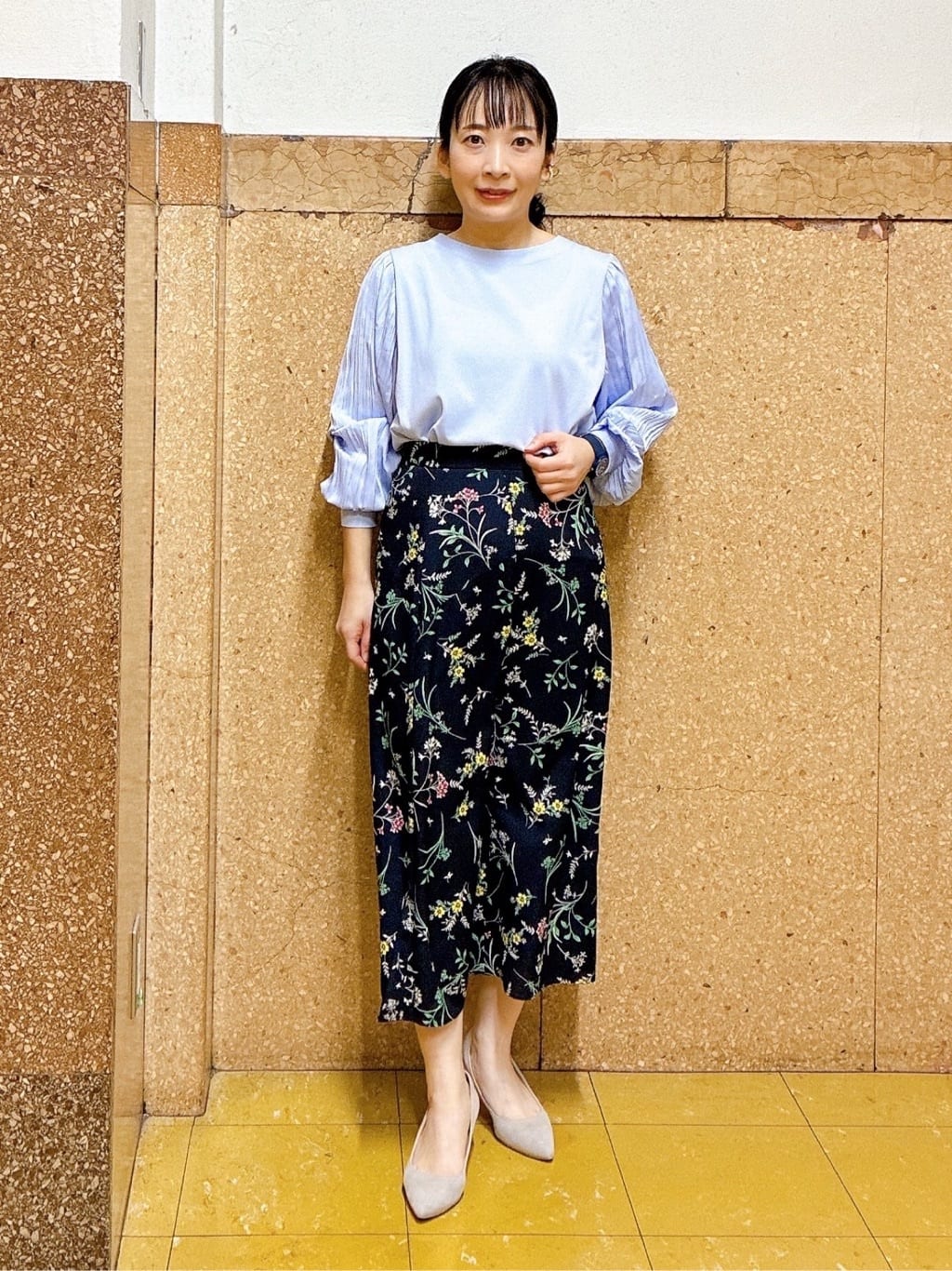 hattoriさんの「INDIVI｜【洗える／華やか】袖プリーツニット」を使ったコーディネート