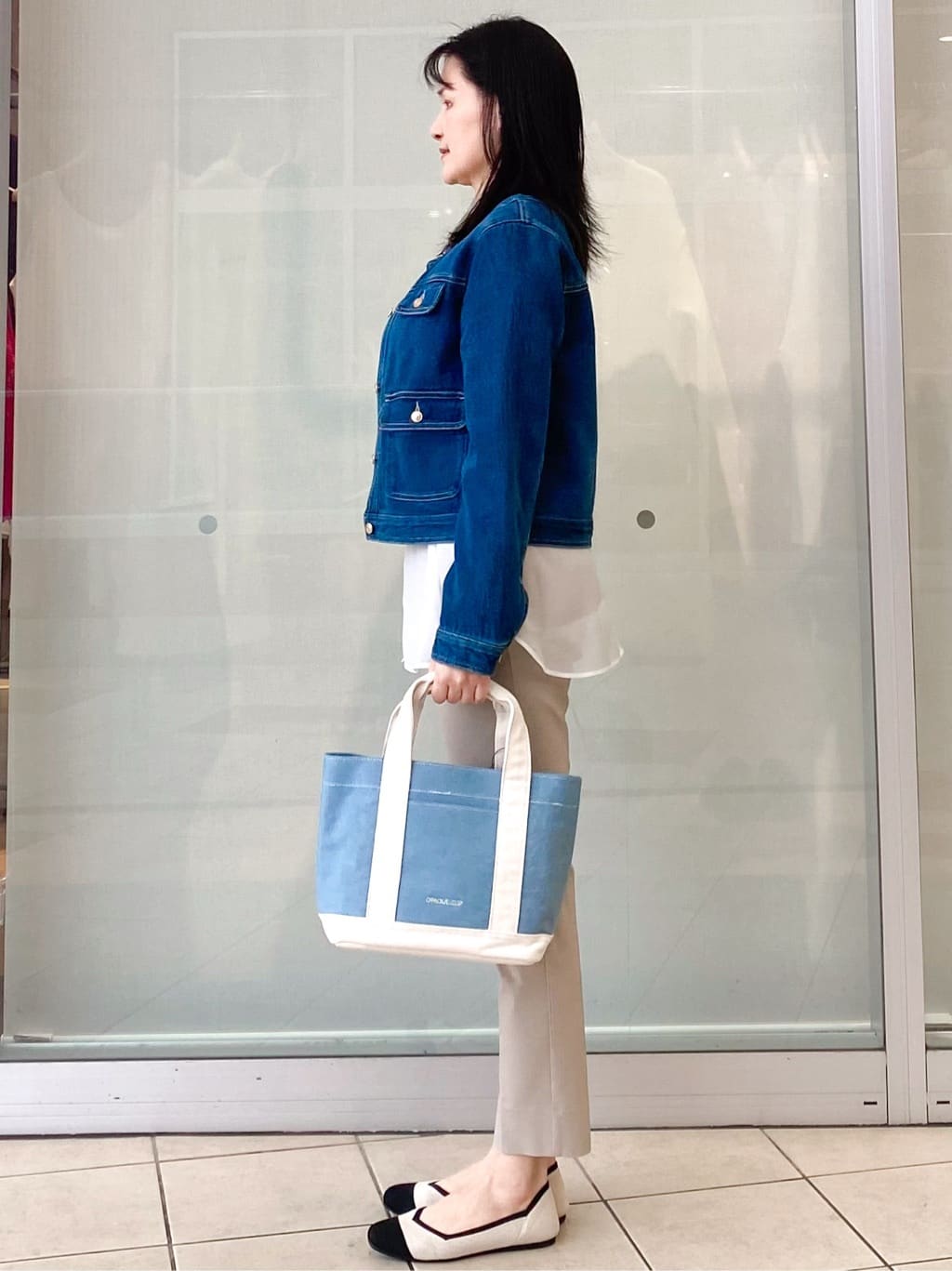Jeanさんの「OPAQUE.CLIP｜ミニマルノーカラーデニムジャケット【洗濯機OK】」を使ったコーディネート