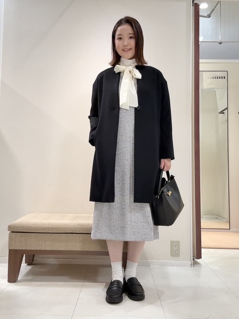 YUIさんの「UNTITLED｜【洗える/細見え】ツイード ジャンパースカート」を使ったコーディネート