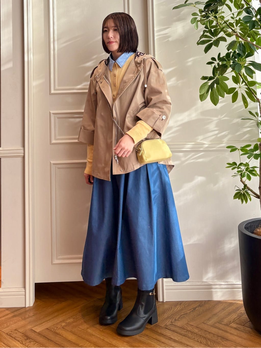 nakaoさんの「DRESSTERIOR｜【接触冷感/吸水速乾】クールタッチ デニムライク タックスカート」を使ったコーディネート