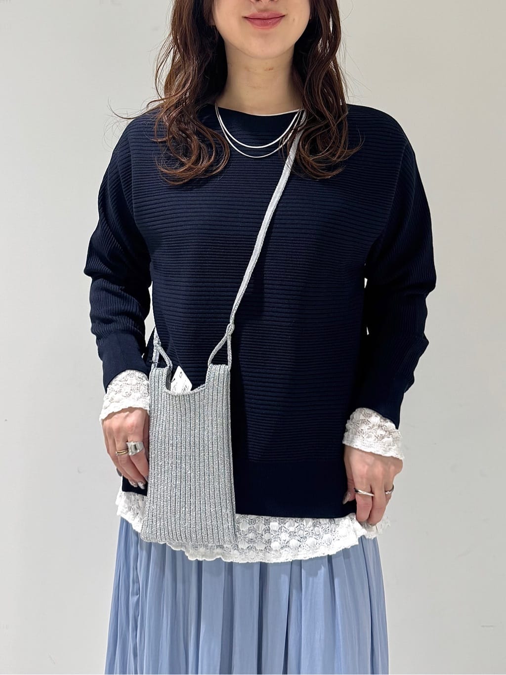 そんさんの「INDIVI｜【洗える／キレイ色】体型カバー無縫製ニット」を使ったコーディネート