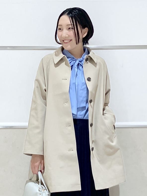 eriko さんの「Dessin｜【花粉ガード/撥水加工/洗える】ステンカラースプリングコート」を使ったコーディネート