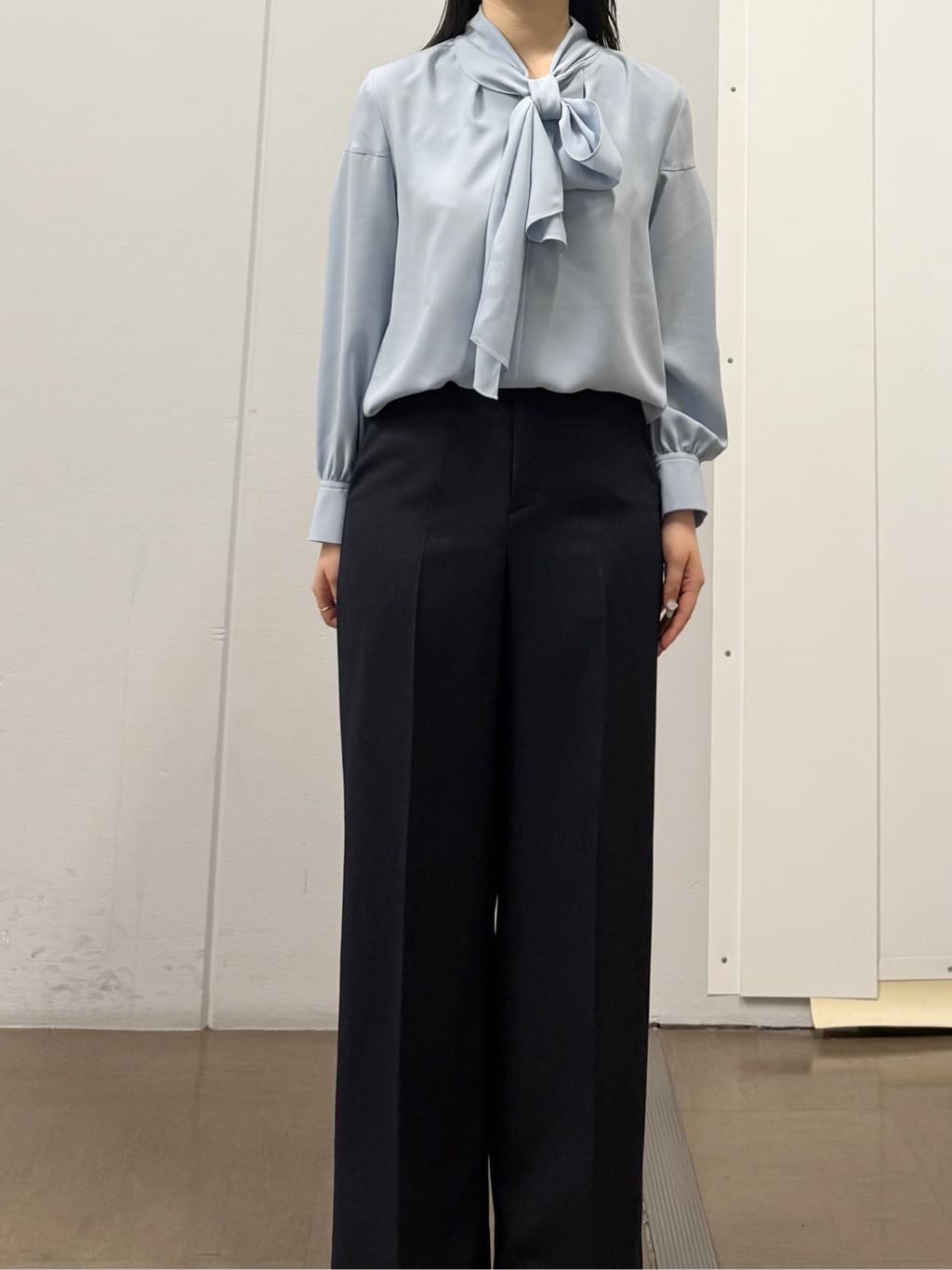 mizukiさんの「INDIVI｜【洗える／通勤／スーツ】メランジストレッチ ノーカラージャケット」を使ったコーディネート