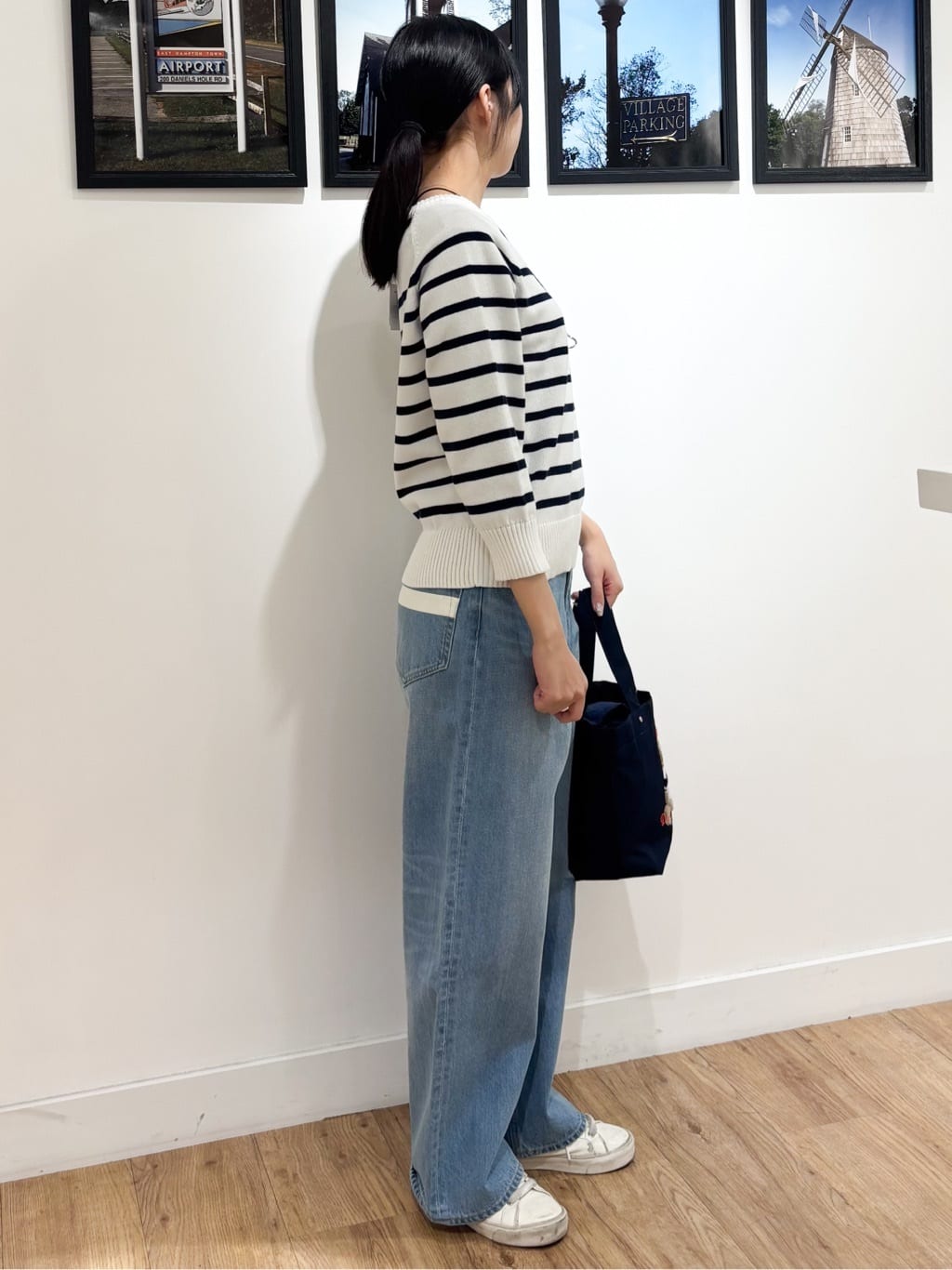 Ririkaさんの「Dessin｜【洗える】コットンVネックニット」を使ったコーディネート