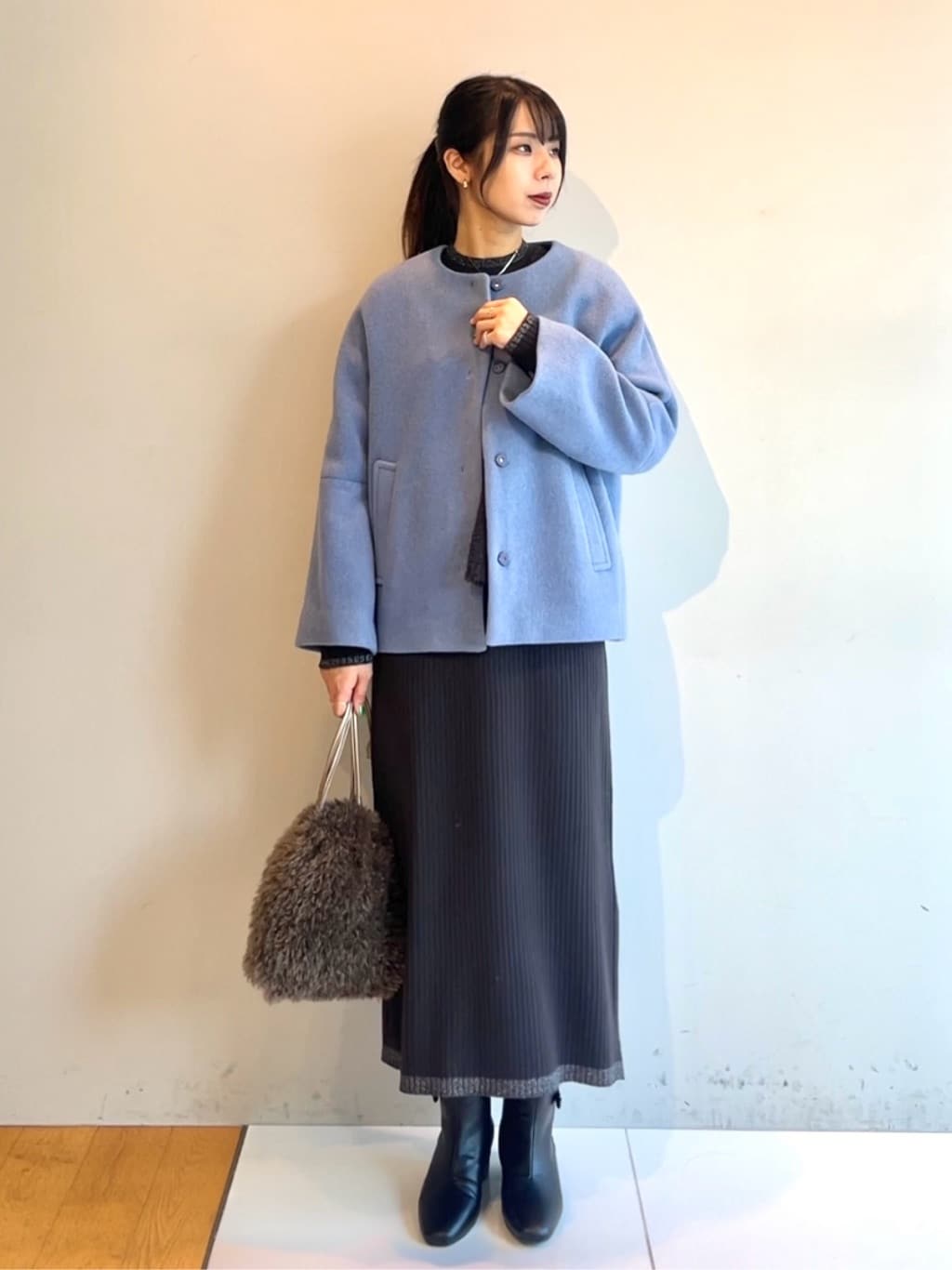cotaniさんの「grove｜【ウール混】軽やかに羽織れるショートコート」を使ったコーディネート