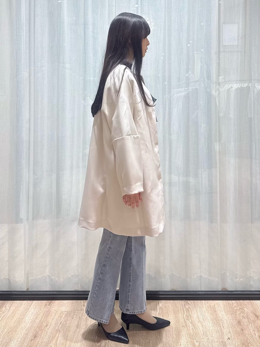 ぞうげさんの「OPAQUE.CLIP｜フォルムスリーブミドルコート【洗濯機OK】」を使ったコーディネート