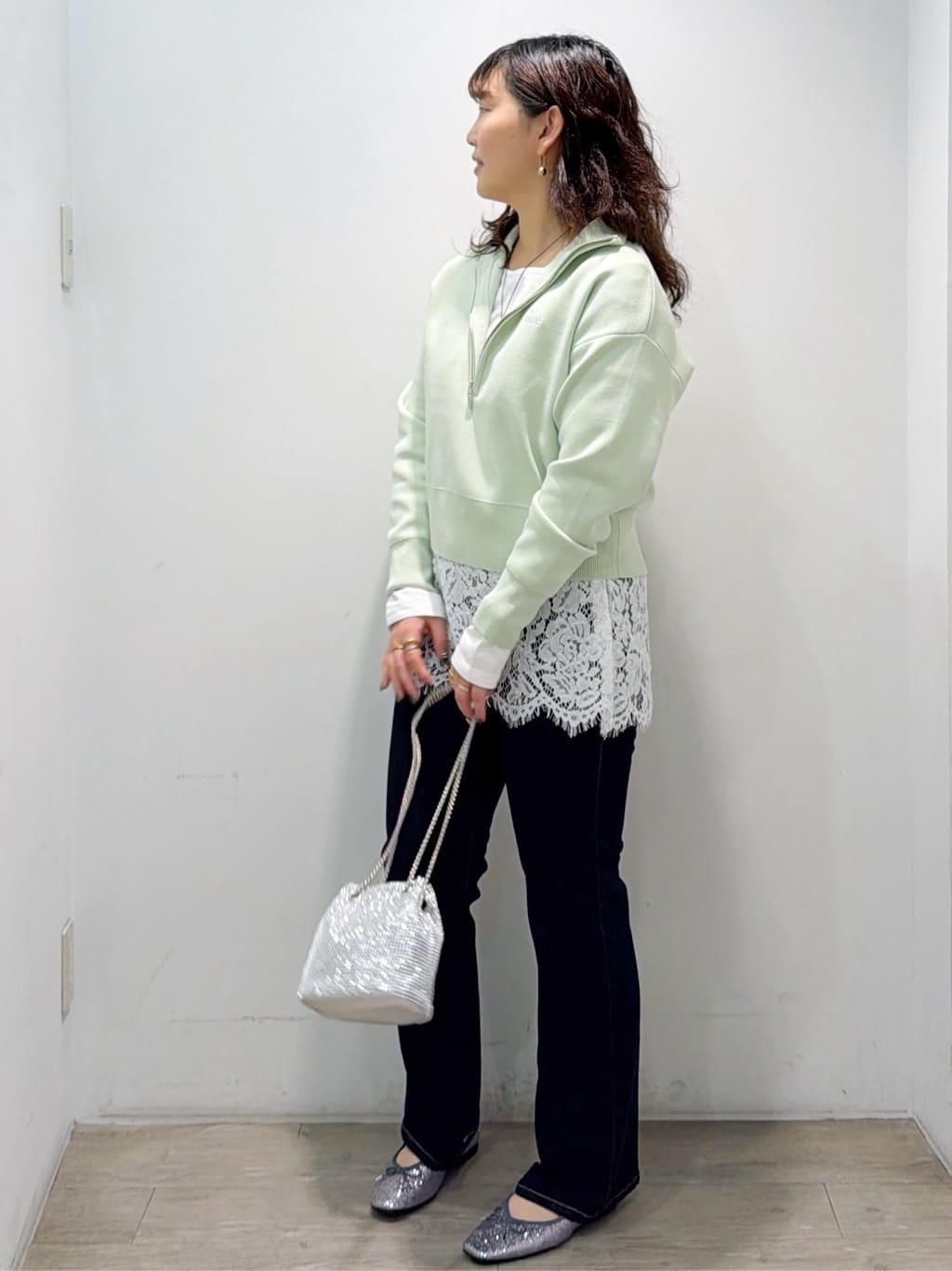 sumicaさんの「OPAQUE.CLIP｜ハーフZIP刺繍ロゴニット【洗濯機OK】」を使ったコーディネート