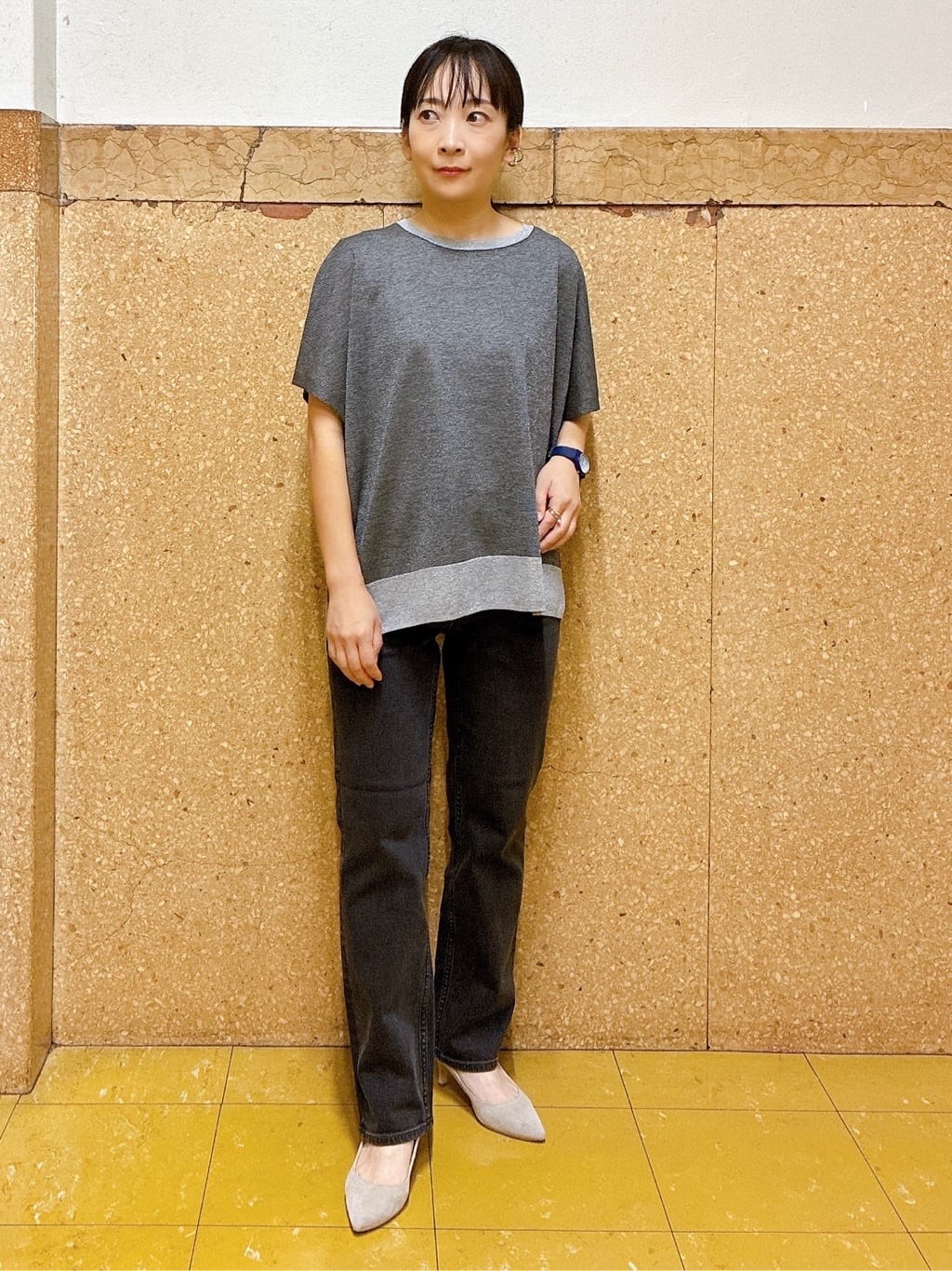 hattoriさんの「INDIVI｜【UVケア／吸汗速乾】凹凸素材ねじり袖トップス」を使ったコーディネート