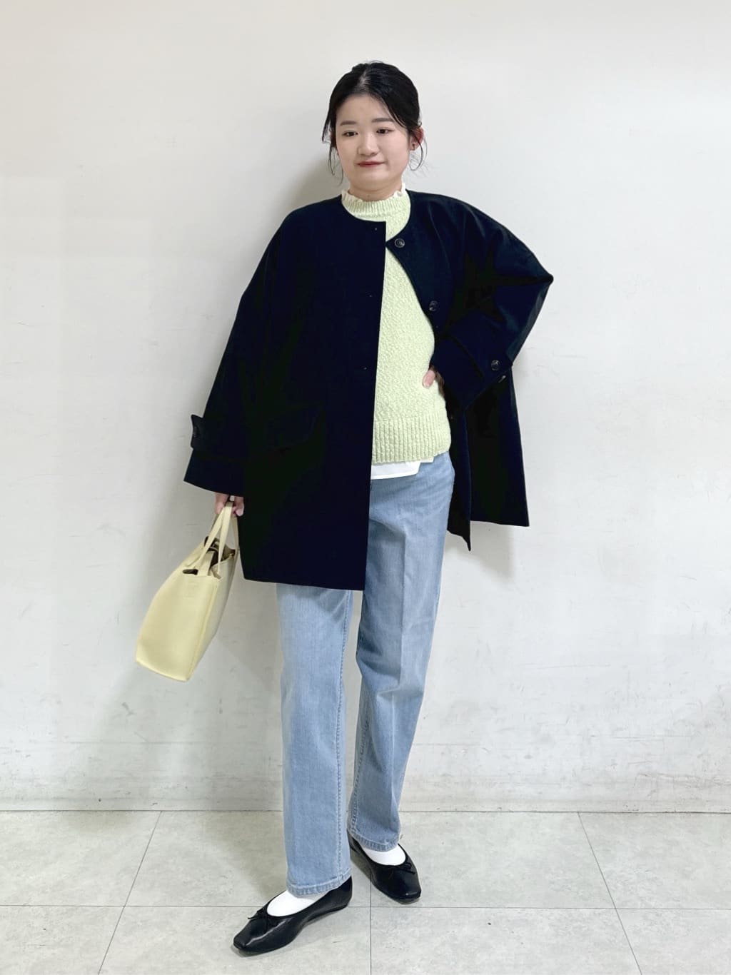 Harunaさんの「Dessin｜【花粉ガード/撥水加工/洗える】クルーネックスプリングコート」を使ったコーディネート