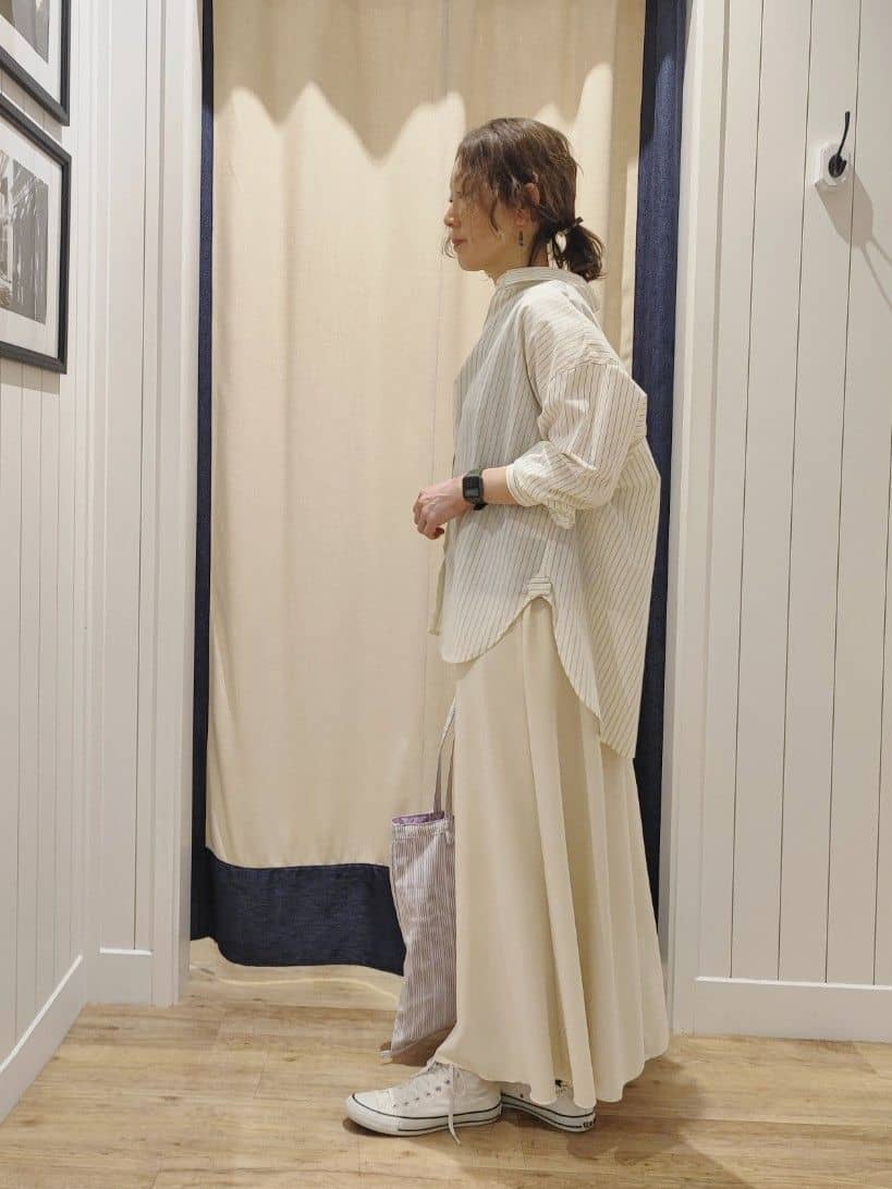 toyaさんの「Dessin｜【洗える】バックボタンオーバーシャツ」を使ったコーディネート
