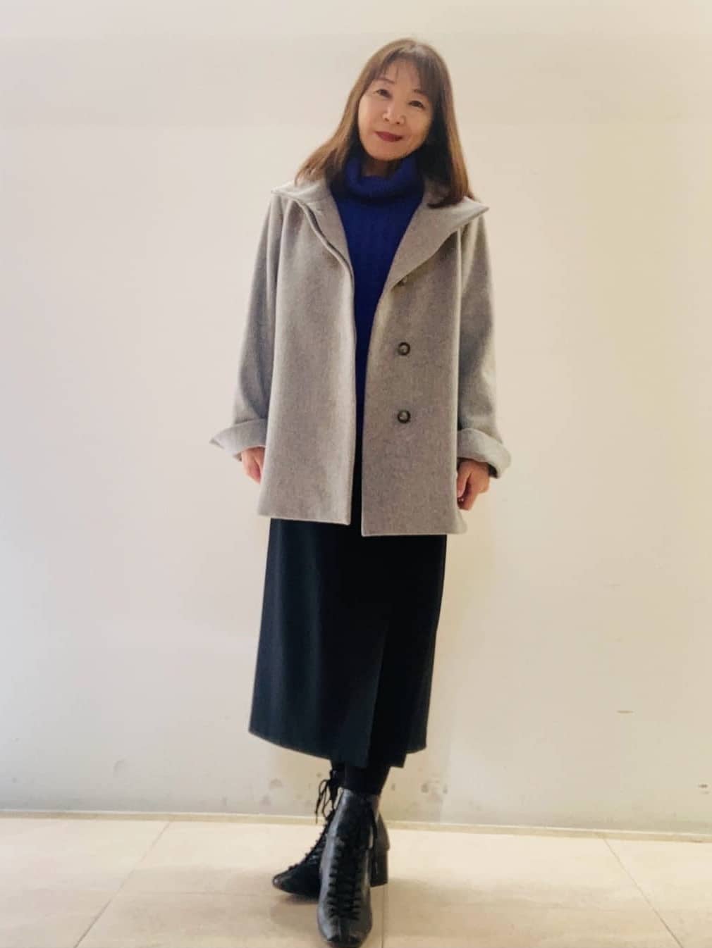 kurodaさんの「Reflect｜【ほんのりラメ感◎】ふわふわフェザーヤーンハイネックニット」を使ったコーディネート