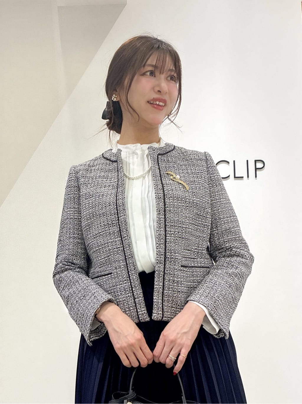 もんちゃんさんの「OPAQUE.CLIP｜《通勤対応》 コットンツイードジャケット」を使ったコーディネート