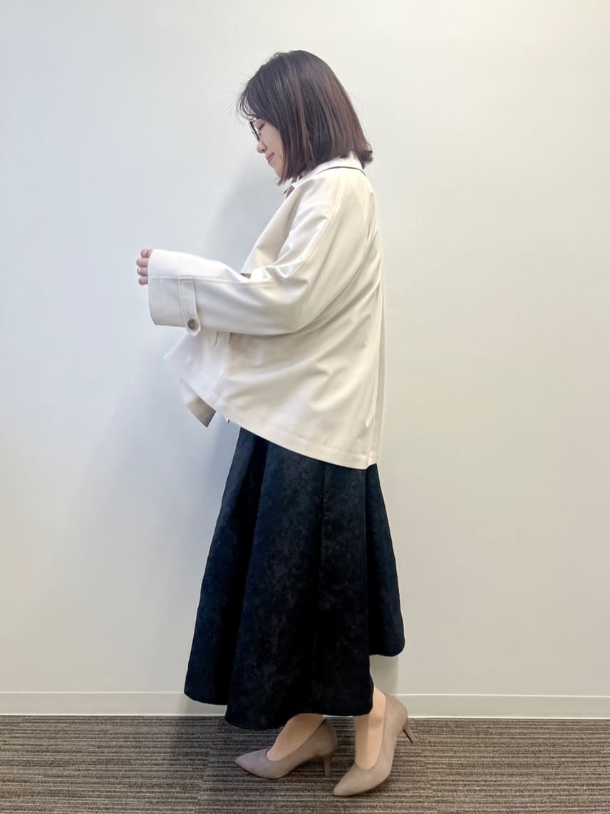 saoriさんの「【撥水／花粉防止／手洗い可】ショートトレンチコート」を使ったコーディネート