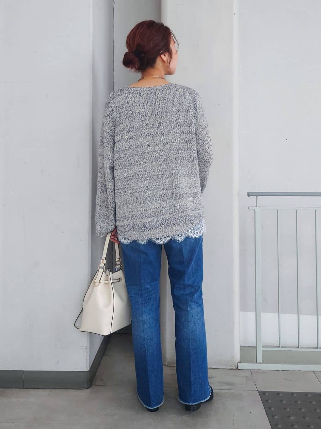 maruさんの「THE SHOP TK｜MIXカラーで軽やかに テープヤーンニット」を使ったコーディネート