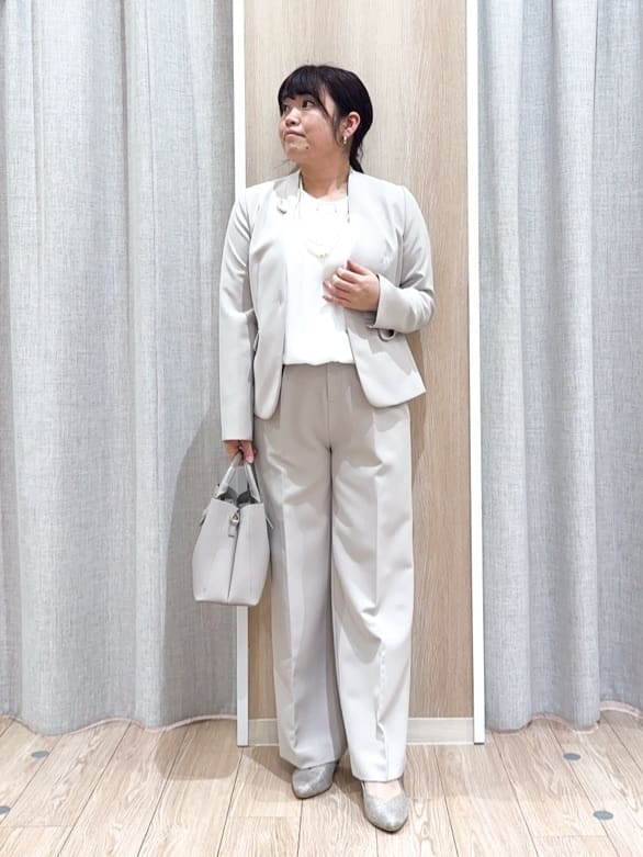 naoさんの「grove｜【マシンウォッシュ／防シワ/SS-3L】ストレッチノーカラージャケット」を使ったコーディネート