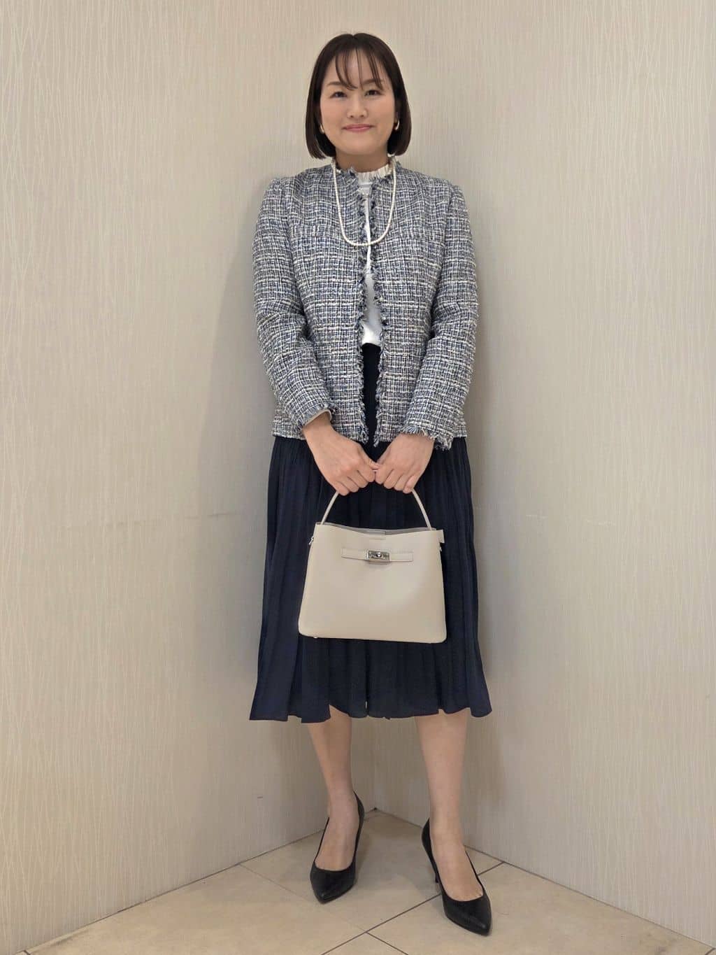 naokoさんの「UNTITLED｜◆【洗える/ストレッチ性/軽い】ノーカラージャケット」を使ったコーディネート