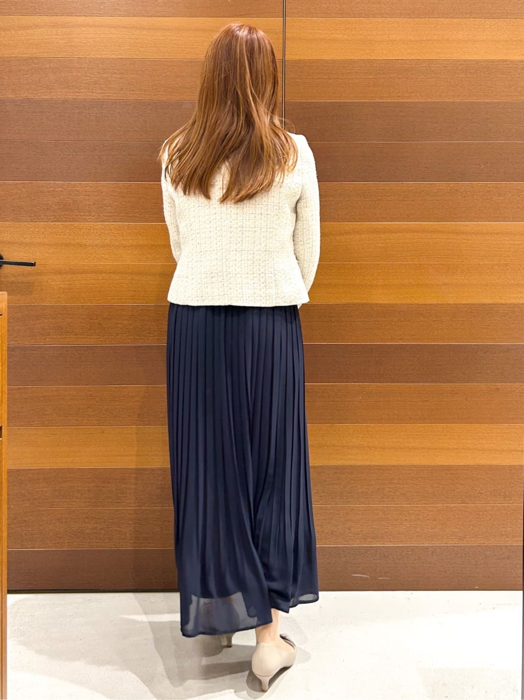 yumiさんの「OPAQUE.CLIP｜《通勤／セットアップ対応》ノーカラーツイードジャケット【洗濯機OK】」を使ったコーディネート