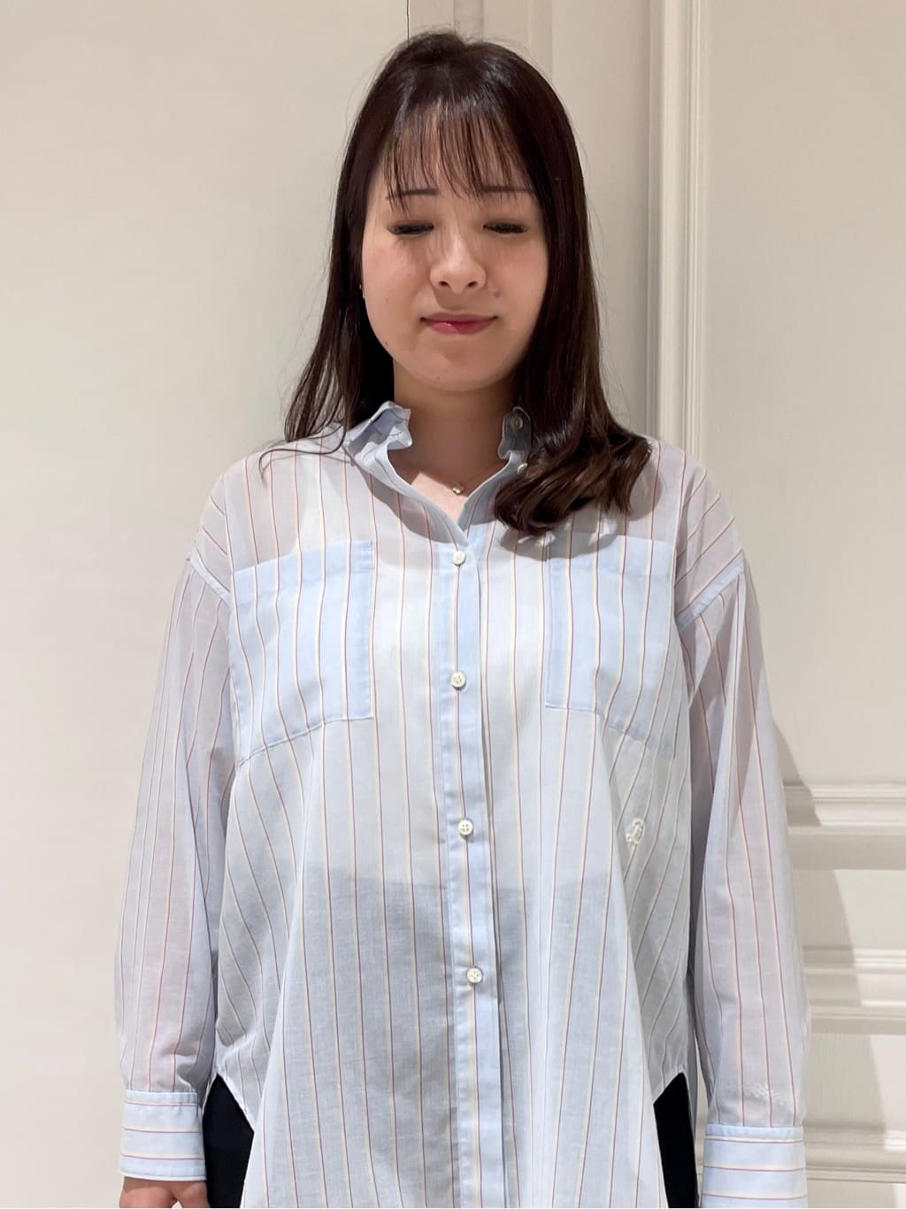 minowaさんの「DRESSTERIOR｜シアー ストライプシャツ」を使ったコーディネート