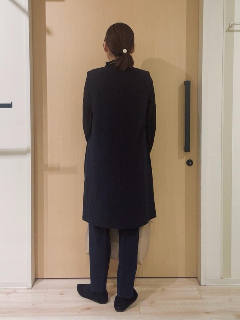 funafunaさんの「SHOO･LA･RUE｜【洗濯機可/セットアップ可/S-3L】きちんと楽に。カットジョーゼット ロングジレ」を使ったコーディネート