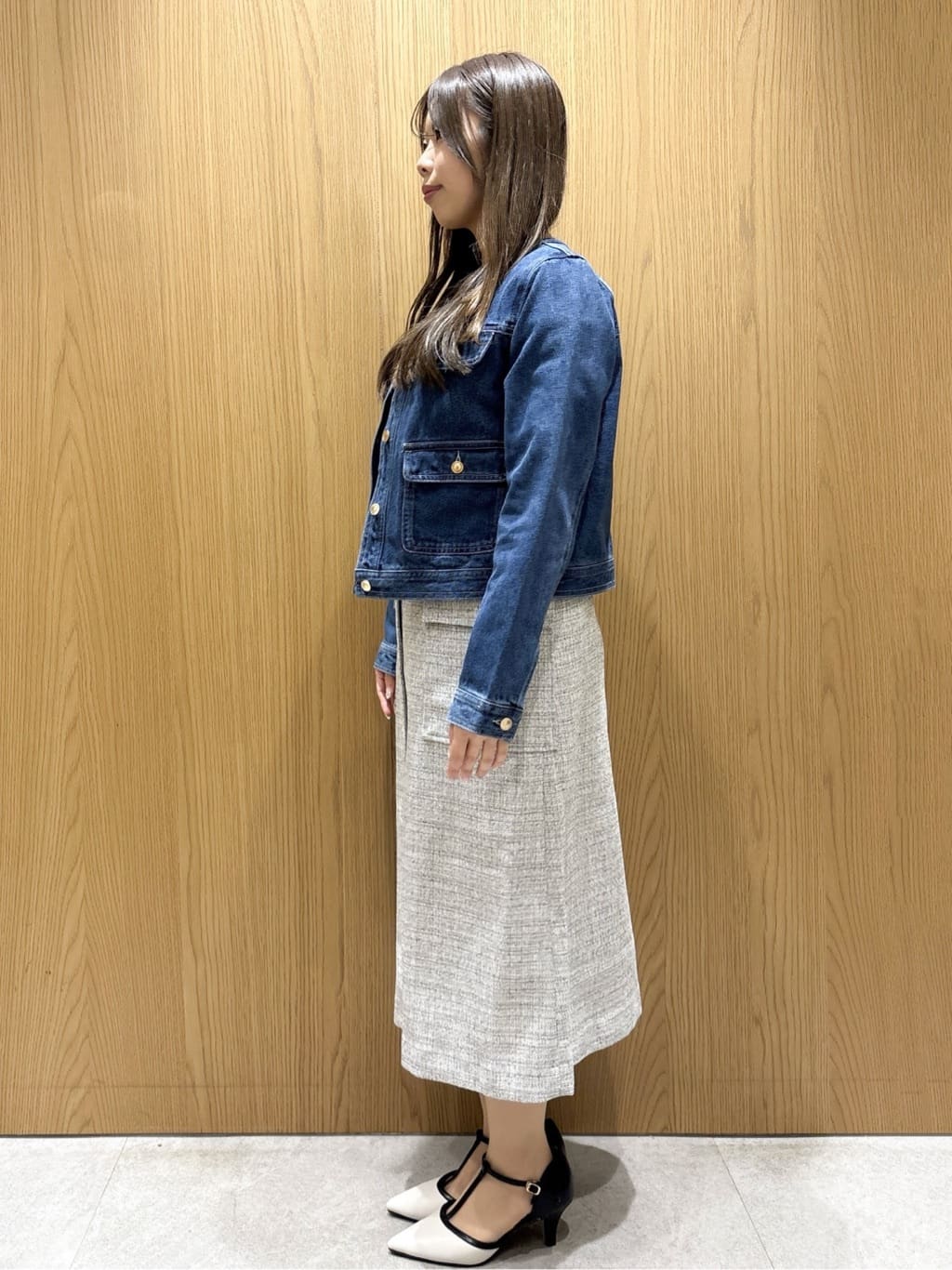 ゆいさんの「index｜ミニマルノーカラーデニムジャケット【洗濯機OK】」を使ったコーディネート