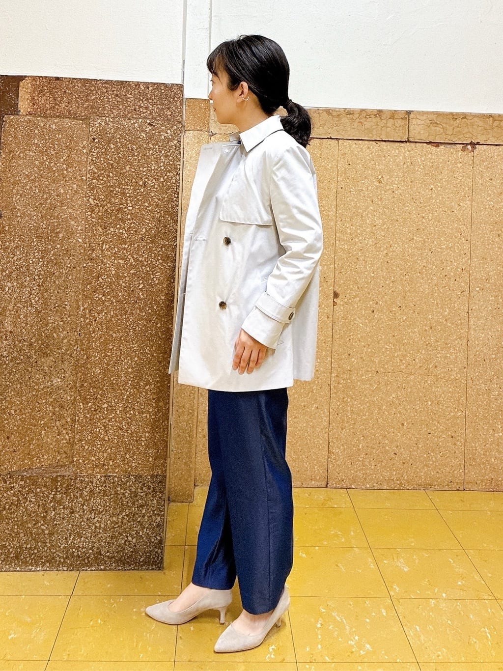 hattoriさんの「INDIVI｜【洗える／UVケア／SETUP可能】デニムライク ランタン袖ブラウス」を使ったコーディネート