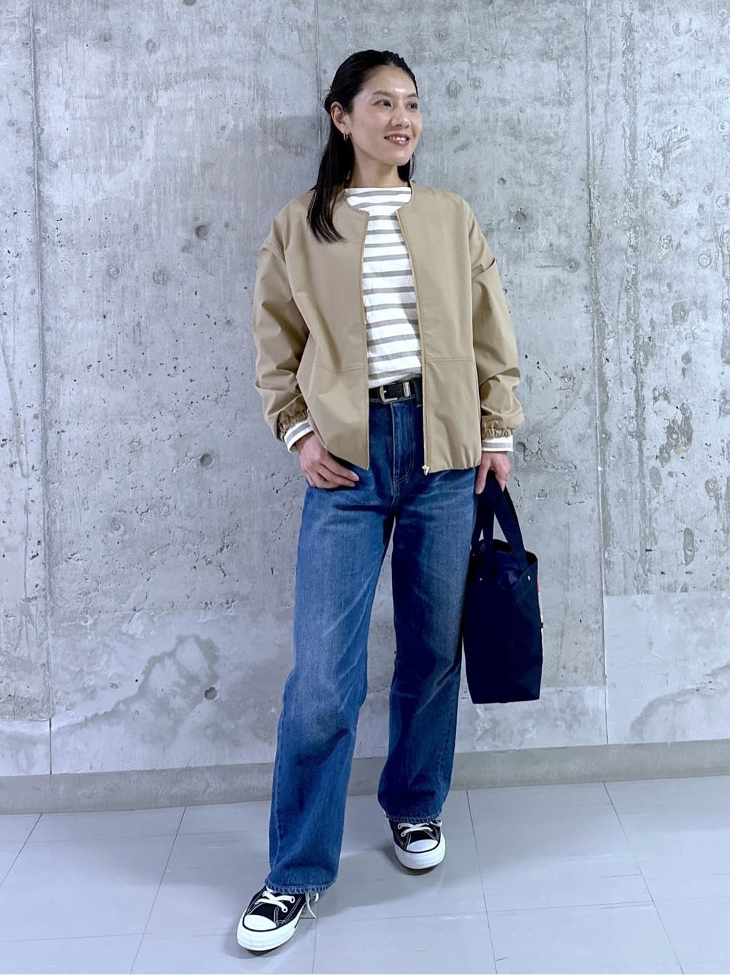 kumiさんの「Dessin｜【洗える】クルーネックボーダーカットソー」を使ったコーディネート
