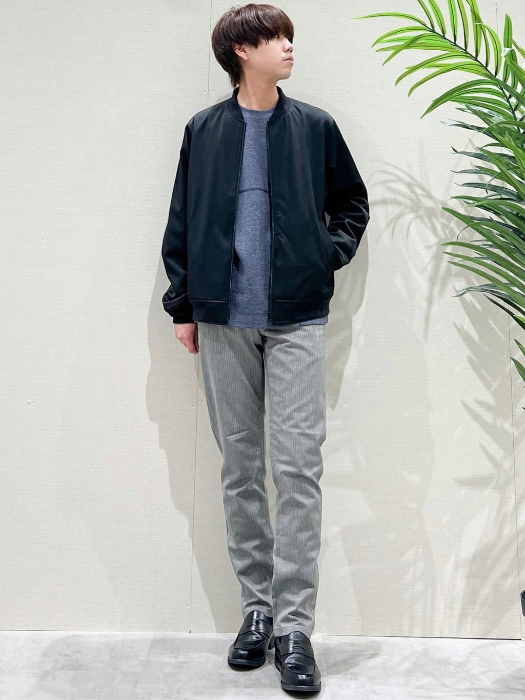 SHI-MAさんの「THE SHOP TK｜FLEX LINE ストレッチリブブルゾン　ストレッチ/防シワ/マシンウォッシャブル/セットアップ可」を使ったコーディネート